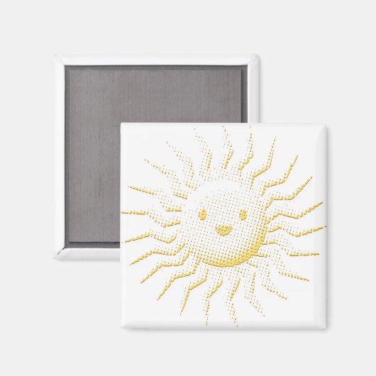 Cartoon glimlachen Sun Face Magneet (Voorkant / Achterkant)