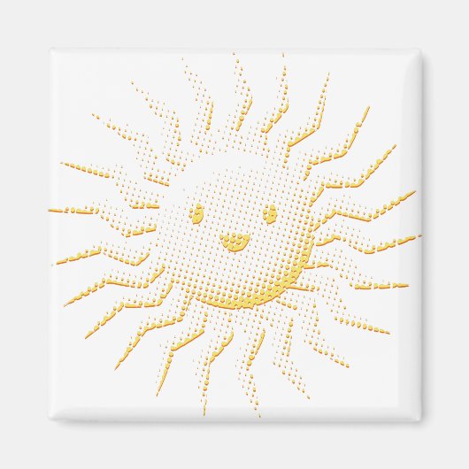 Cartoon glimlachen Sun Face Magneet (Voorkant)