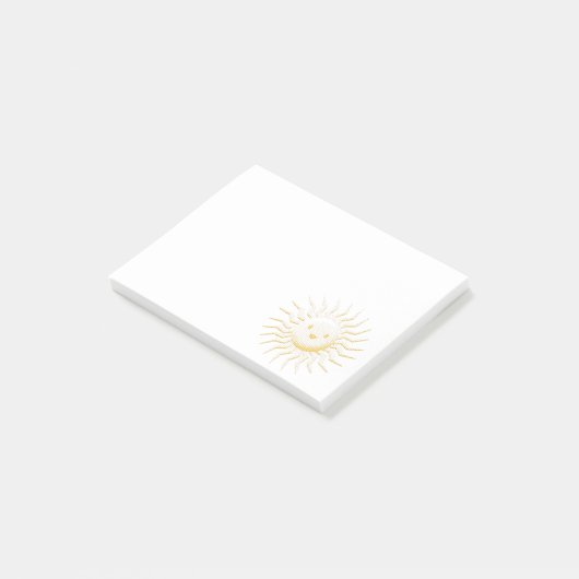Cartoon glimlachen Sun Face Post-it® Notes (Schuin)