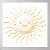 Cartoon glimlachen Sun Face Poster (Voorkant)