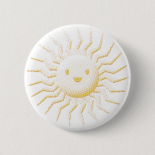 Cartoon glimlachen Sun Face Ronde Button 5,7 Cm (Voorkant)