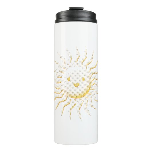 Cartoon glimlachen Sun Face Thermosbeker (Voorkant)