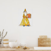 Cartoon, glimlende tovenaar met lange witte baard, poster (Keuken)