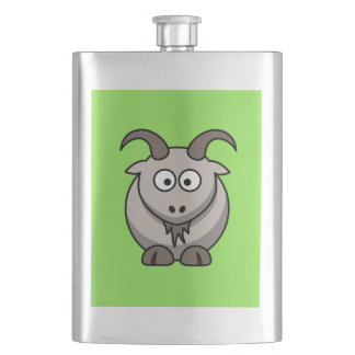 Cartoon Goat op heldere groene achtergrond Flacon