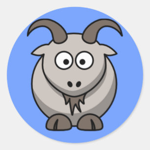 Cartoon Goat Ronde Sticker