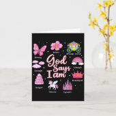 Cartoon God Say I Am Princess Girl Kids  Kaart (Gele Bloem)