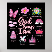 Cartoon God Say I Am Princess Girl Kids Poster (Voorkant)