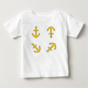 Cartoon Golden Boat Anchor Set