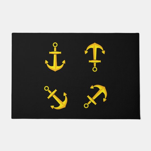 Cartoon Golden Boat Anchor Set Deurmat (Voorkant)