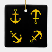 Cartoon Golden Boat Anchor Set Keramisch Ornament (Achterkant)