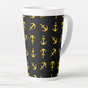 Cartoon Golden Boat Anchor Set Latte Mok