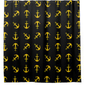 Cartoon Golden Boat Anchor Set Pattern Douchegordijn (Voorkant)