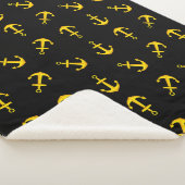Cartoon Golden Boat Anchor Set Pattern Sherpa Deken (3/4)