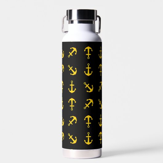 Cartoon Golden Boat Anchor Set Pattern Waterfles (Voorkant)
