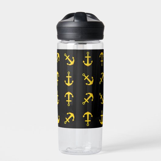Cartoon Golden Boat Anchor Set Pattern Waterfles (Voorkant)