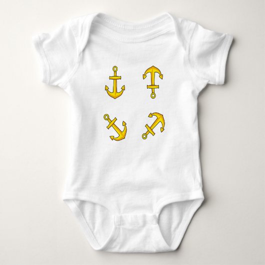 Cartoon Golden Boat Anchor Set Romper (Voorkant)