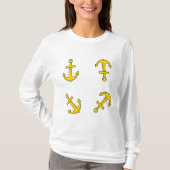 Cartoon Golden Boat Anchor Set T-shirt (Voorkant)