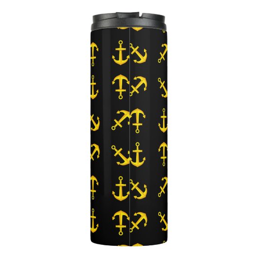 Cartoon Golden Boat Anchor Set Thermosbeker (Achterkant)