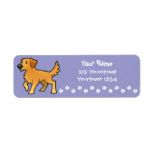 Cartoon Golden Retriever Etiket (Voorkant)