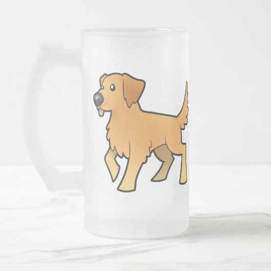 Cartoon Golden Retriever Matglas Bierpul (Links)