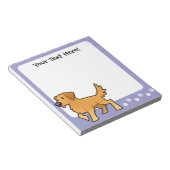 Cartoon Golden Retriever Notitieblok (Schuin)