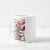 Cartoon Golden Retriever Patriotic Koffiemok (Voorkant links)