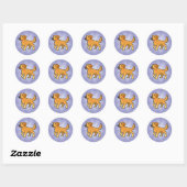 Cartoon Golden Retriever Ronde Sticker (Vel)