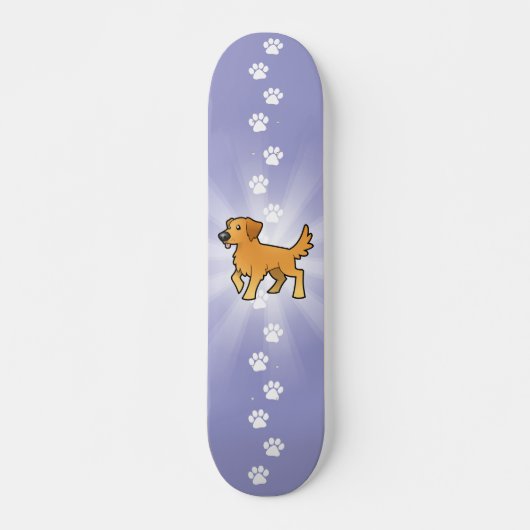 Cartoon Golden Retriever Skateboard (Voorkant)