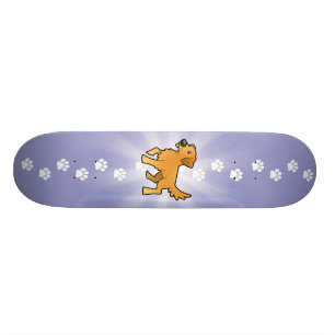 Cartoon Golden Retriever Skateboard
