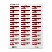 Cartoon Goldendoles Red Kerstmis Truck Etiket (Full Sheet)