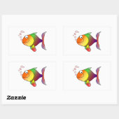 Cartoon Goldfish Rechthoekige Sticker (Vel)