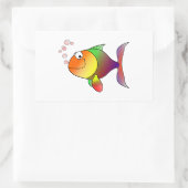 Cartoon Goldfish Rechthoekige Sticker (Tas)