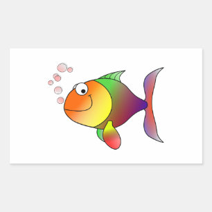 Cartoon Goldfish Rechthoekige Sticker