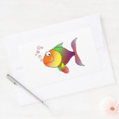 Cartoon Goldfish Rechthoekige Sticker (Envelop)