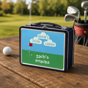 Cartoon Golf Daddy's Little Caddie Metalen Lunchbo