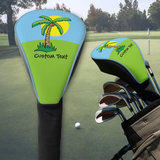 Cartoon Golf Hoesje palmboom Golfheadcover