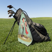 Cartoon Golfbaan Golfhanddoek (Groen)