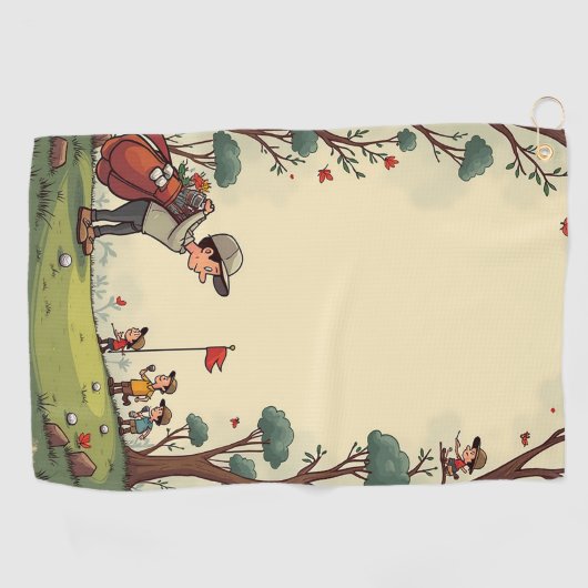 Cartoon golfbaan golfhanddoek (Horizontaal)