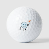 Cartoon golfbal met Oranje Martini cocktail Golfballen (Voorkant)