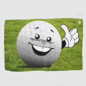 Cartoon golfbal op gras Beste Golfhanddoeken Golfhanddoek (Horizontaal)