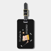 Cartoon Golfer Bagagelabel (Voorkant verticaal)