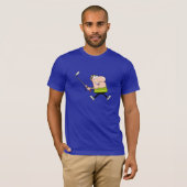 Cartoon Golfer; Blauw T-shirt (Voorkant volledig)