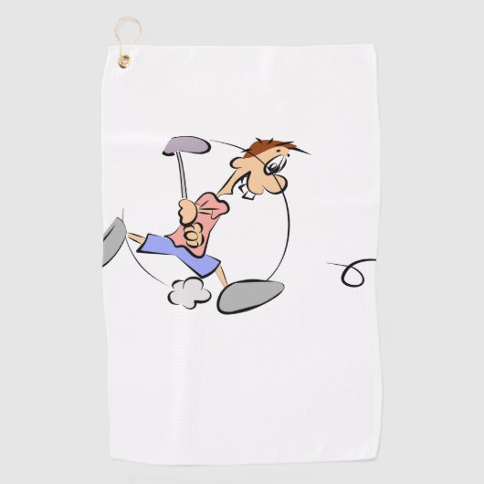 'Cartoon Golfer' Golfhanddoek (Voorkant)