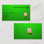 Cartoon Golfer; Groen Visitekaartje (Voorkant / Achterkant)