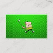 Cartoon Golfer; Groen Visitekaartje (Achterkant)
