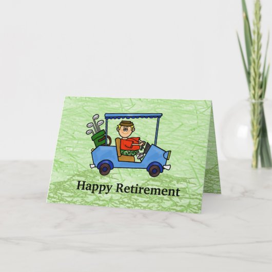 Cartoon Golfer in Cart Retication Card Kaart (Voorkant)