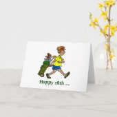 Cartoon Golfer met Tan Lines Funny Birthday Kaart (Gele Bloem)