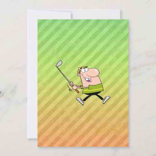Cartoon Golfer-ontwerp Kaart (Achterkant)