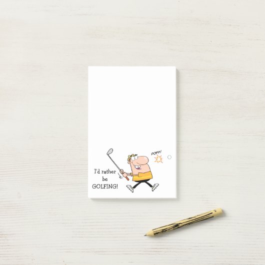 Cartoon Golfer Post-it® Notes (Op bureau)