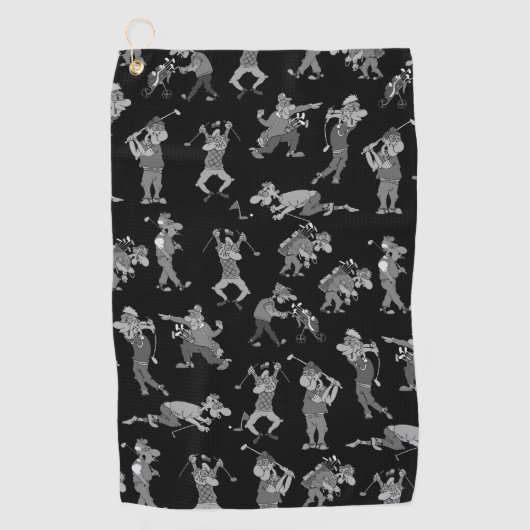Cartoon Golfers Golfhanddoek (Voorkant)
